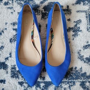 Express Royal Blue Points Flats Size 7